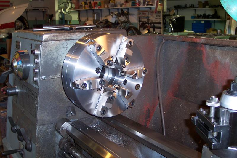 Cluasing Colchester 21" Lathe with new six-jaw chuck