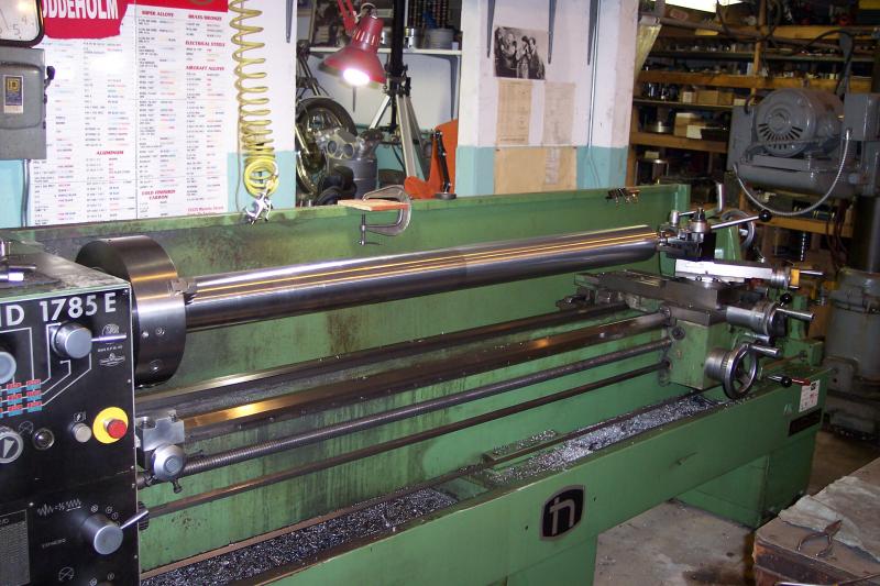 Turning an assembly arbor.