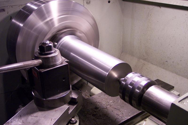 Turning a blank cannon shell